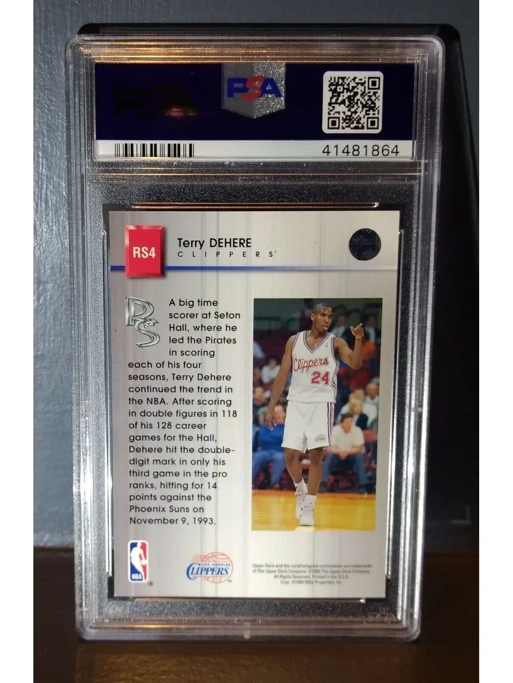 1993 Terry Dehere Upper Deck #RS4 Rookie Standouts Basketball Card - PSA 6